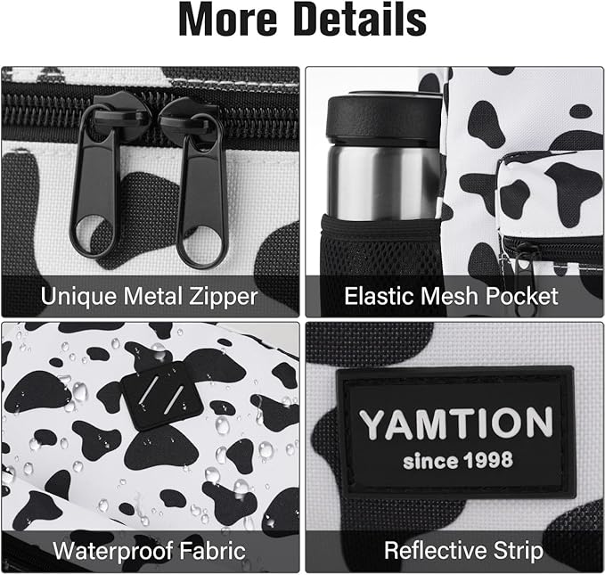 YAMTION Unisex School Backpack,Classic Casual Bookbag Adults and Teens Schoolbag with USB Port for High School College Office Work Travel