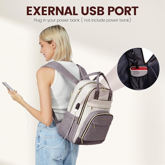 LOVEVOOK Laptop Backpack Women,Large Capacity 15.6 inch Laptop Bag Travel Backpack for Women,Computer Work College Teacher Backpacks with USB Port,Waterproof Personal Item Backpack Casual Daypack