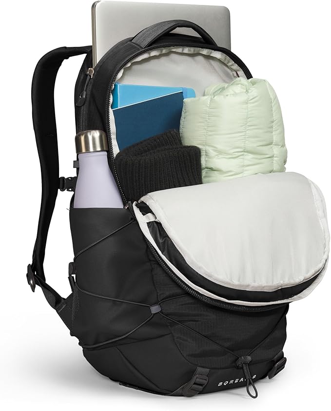 The North Face Women's Borealis Commuter Laptop Backpack - Everyday Travel Bag, Laptop Sleeve, Reflective Details, TNF Black/TNF White-NPF, One Size