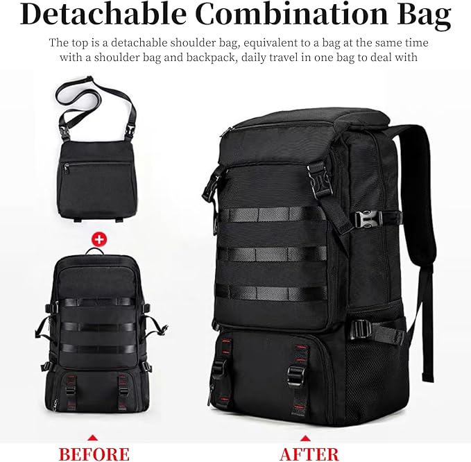 40L Travel Backpack, 15.6 Inch Laptop Backpack for Men Women, Waterproof Rucksack Casual Daypack with Shoe Compartment for Work Business Hiking