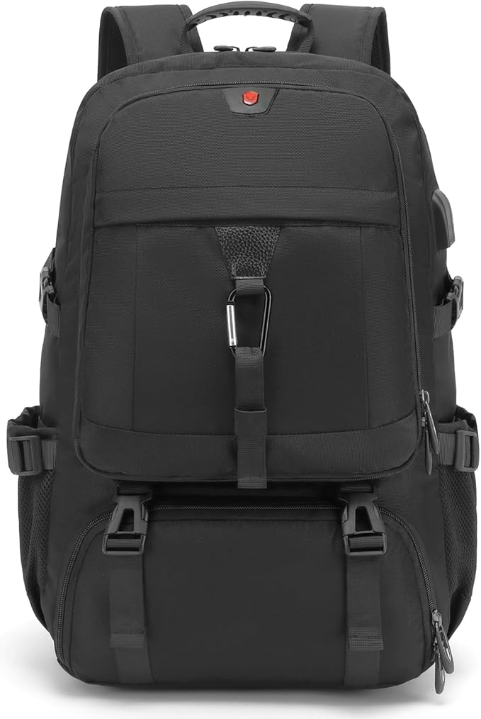 DUSLANG Travel laptop backpack, Extra Large 60L Traveling College Backpack,Large Capacity Backpack for Men Women,Fits 17 Inch Computer, USB Charging Port, Black