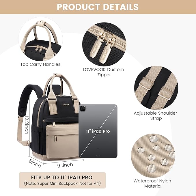LOVEVOOK Mini Backpack for Women Stylish Waterproof Backpack Purse with USB Port, Cute Daypack for College Travel Party