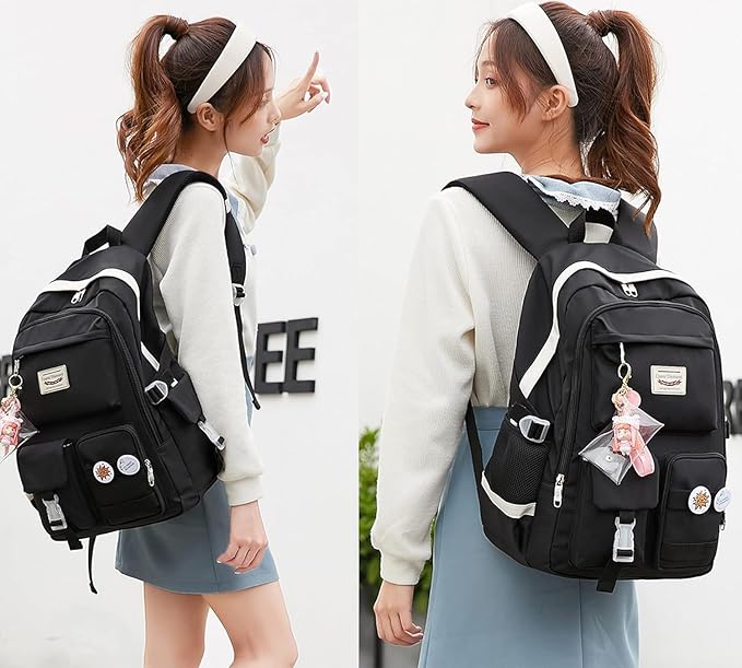 Makukke School Backpacks for Teen Girls - Laptop Backpacks 15.6 Inch College Cute Bookbag Anti Theft Women Casual Daypack