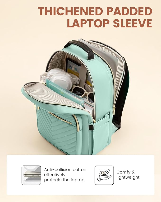 LOVEVOOK Laptop Backpack for Women with Giant Tumbler Holder 18.4 inch,Designer Travel Backpack Laptop Bag College Backpack,Quilted Work Nurse Teacher Backpack Purse Computer Bag Casual Daypack, Pink