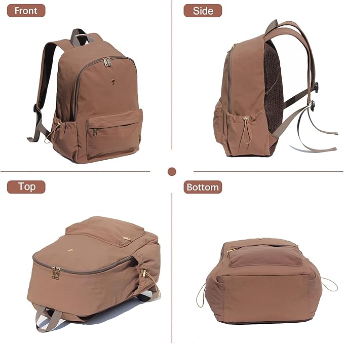 ESVAN Personalized Gifts Backpack Canvas Linen Nylon 17 inch Laptop Bag for Women Casual College