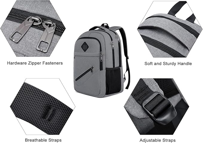 BIKROD Backpack for Men and Women, School Backpacks for Teen Boys & Girls, Student Bookbag Fits 15.6 Inch Laptop, Water Resistant Travel Backpack, Sturdy Anti Theft Computer Bag Gifts