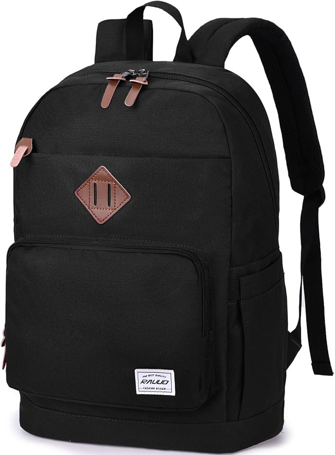 RAVUO School Backpack for Men Women, Water Resistant 15.6 inch Laptop Bag College Bookbag Casual Daypack Travel Rucksack
