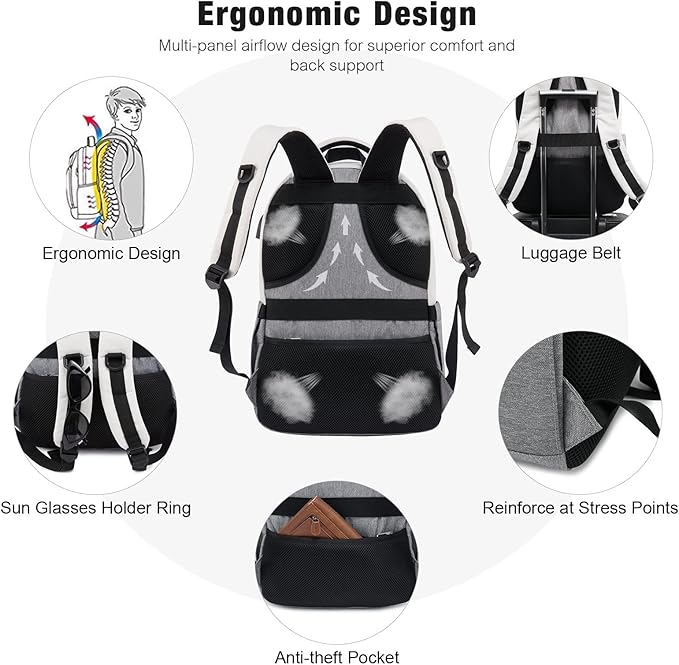 LOVEVOOK School Backpack for Women Men Classic Backpack with 15.6" Laptop Compartment Lightweight Bookbag for College Work High School