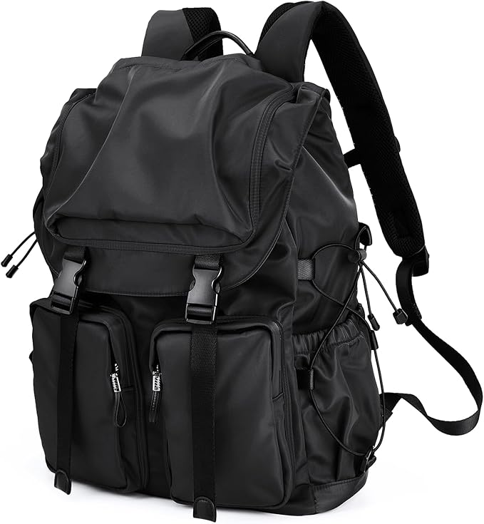 Vintage Laptop Backpack for Men & Women, 35L Functional Stylish Backpack with Stretchy Side Pocket Design, Water Resistant College Work Commuter Travel Backpack Fits 17.3 Inch Tablet, Notebook