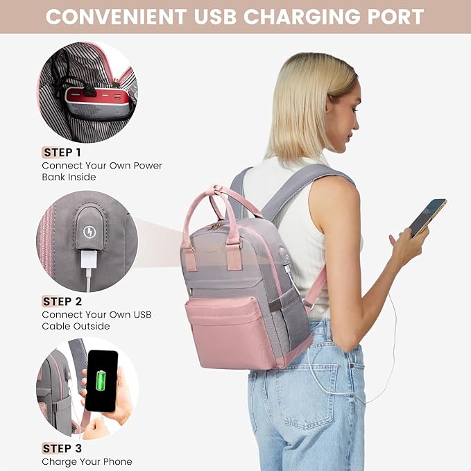 LOVEVOOK Mini Backpack for Women Stylish Waterproof Backpack Purse with USB Port, Cute Daypack for College Travel Party