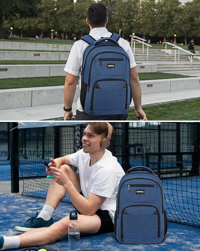 Laptop Backpack for Women & Men,Business Anti Theft Slim Computer Bag with USB Charging Port,Water Resistant College Computer Bag for Teens Boys Fits 15.6 Inch Laptop and Notebook, Blue