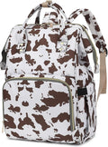 Laptop Backpack for Women Men, 15.6 inch College School Backpack Bookbag for Work/School/Travel/Business (Cow Print Brown)