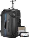 Backpack with wheels,Rolling laptop backpack with 2 Packing Cubes,Water-Resistant,Carry-On Luggage Suitcase for Men Adults to Travel, Commuting,Black