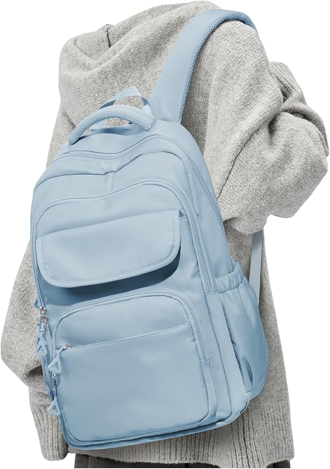 School Backpack for Women Men Cute Backpack for College Students Lightweight High School bag for Teens Girls Boys Waterproof Casual Daypacks Bookbag(Blue)