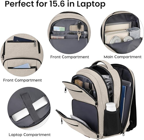BIKROD Backpack for Girls Women, School Backpack for Teen Boys, Lightweight Casual High School Bookbag, Daily-use Travel Laptop Backpack with USB Charging Port Fits 15.6 Inch Notebook