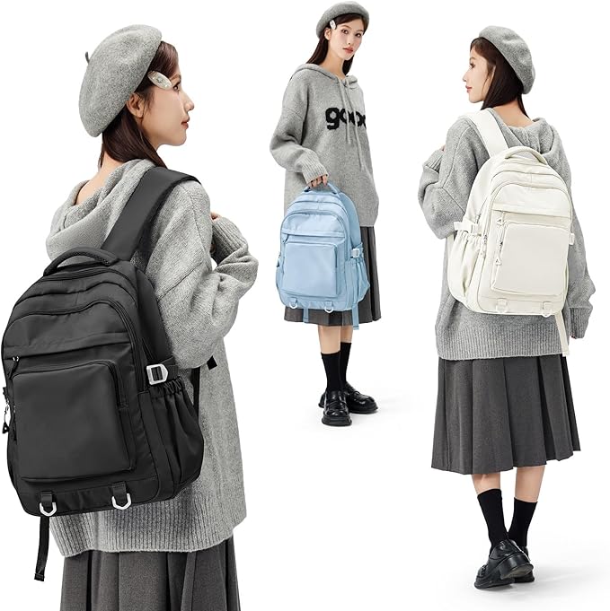 Cute Black Backpack for College Students Waterproof School Bag High School Backpacks for Teens Girls Boys Laptop Bookbag Casual Daypacks Backpacks for Women Men