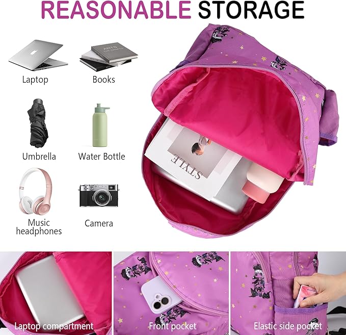 Offstar Leisure Backpack, Travel Backpack, Simple Cute Backpack, Anime Theme Bag, Sports Backpack, Suitable for Lighter Days or Weekend Outings, Pink