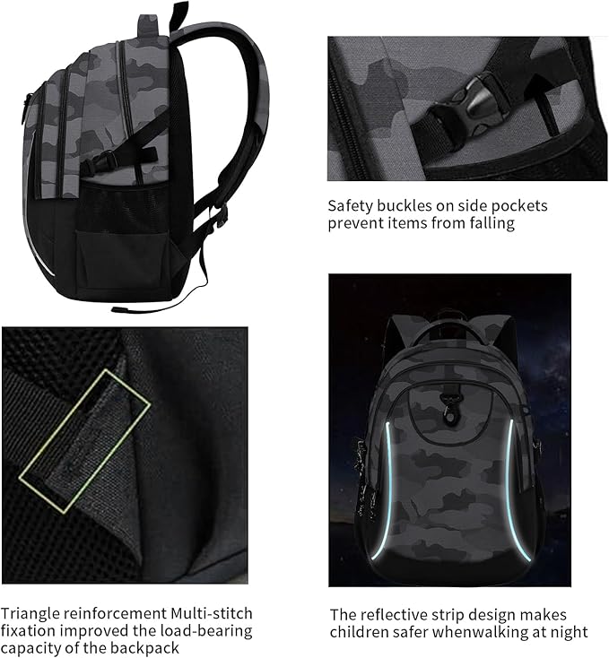 rickyh style School Backpack Travel Bag for Men & Women Lightweight College Back Pack with Laptop Compartmen (23SHENHUI)