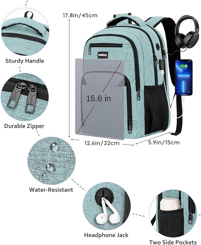 Laptop Backpack for Men Business Work College,School Bookbag for Teens Boys Student,Computer Bag Sturdy Back Pack with USB Charger