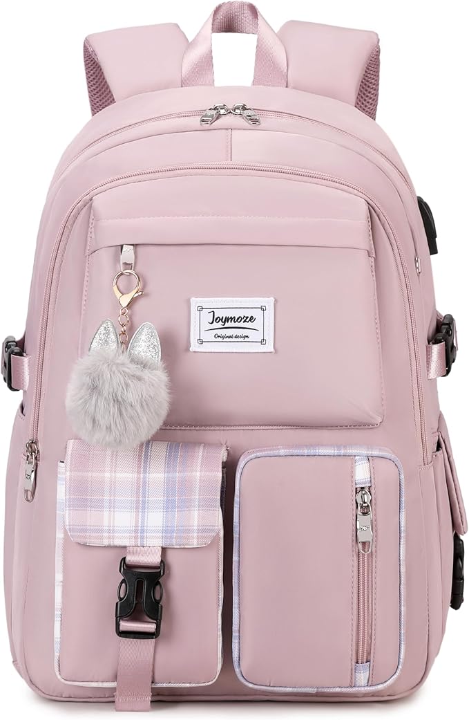 Joymoze Women Fashion Travel Backpack Set Roomy Laptop Rucksack Set Casual Daypack for Girl Purple