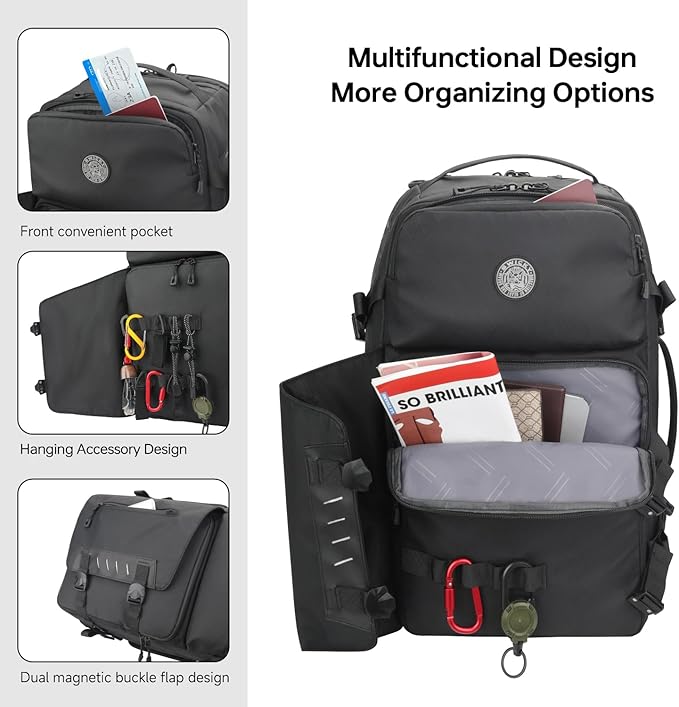 SWICKY 40L Travel Backpack for Men – TSA Friendly Carry-On, 17.3" Laptop Sleeve, Water-Resistant, Quick-Access Phone Pocket, Large Weekender for Travel & Commute