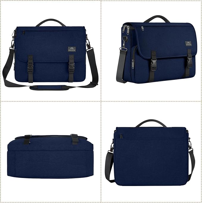 MATEIN Messenger Bag for Men, Briefcases Lightweight Men's Laptop Bag 15.6 inch Water Resistant Crossbody Satchel Computer Work Office Case with Shoulder Strap, Blue