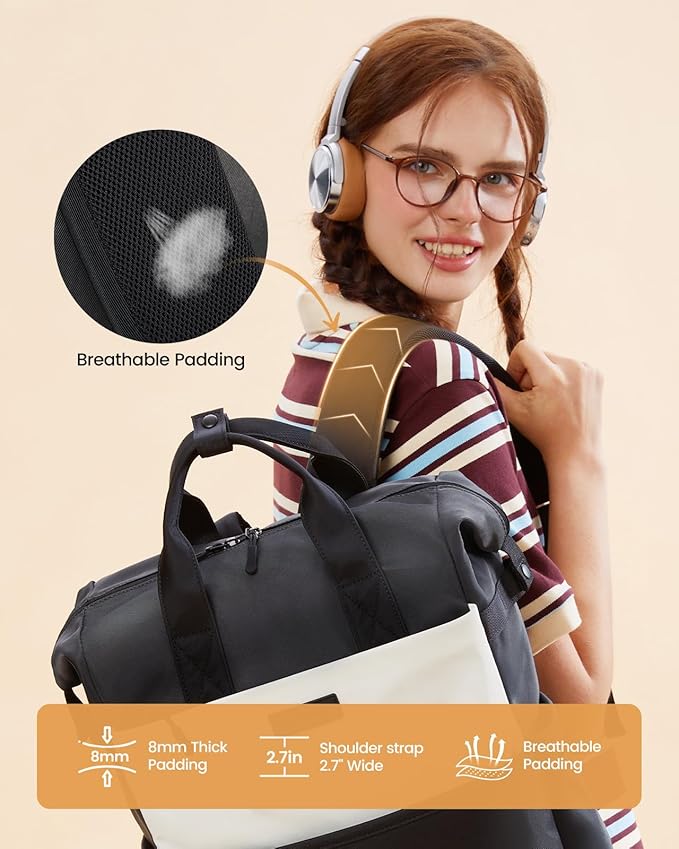 LOVEVOOK Laptop Backpack for Women, 15.6 Inch Work Travel Backpack Purse for School College Bookbag for Teen Girls Cute Computer Backpack for Teacher Nurse Business, Pink-Grey