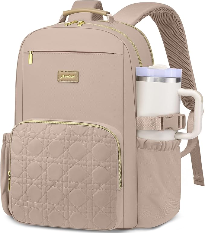 Laptop Backpack for Women Bookbag: 15.6 inch Work Backpacks with Pouch Pocket for Large Capacity Cup & USB Charger College Book Bag Travel Business Nurse Teacher Bookbags Anti-theft Back Pack
