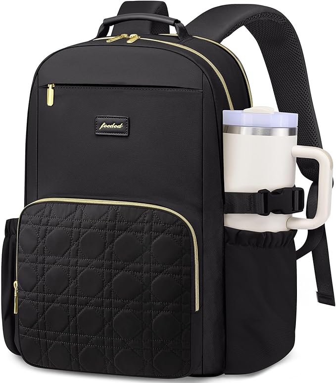 Laptop Backpack for Women Bookbag: 15.6 inch Work Backpacks with Pouch Pocket for Large Capacity Cup & USB Charger College Book Bag Travel Business Nurse Teacher Bookbags Anti-theft Back Pack
