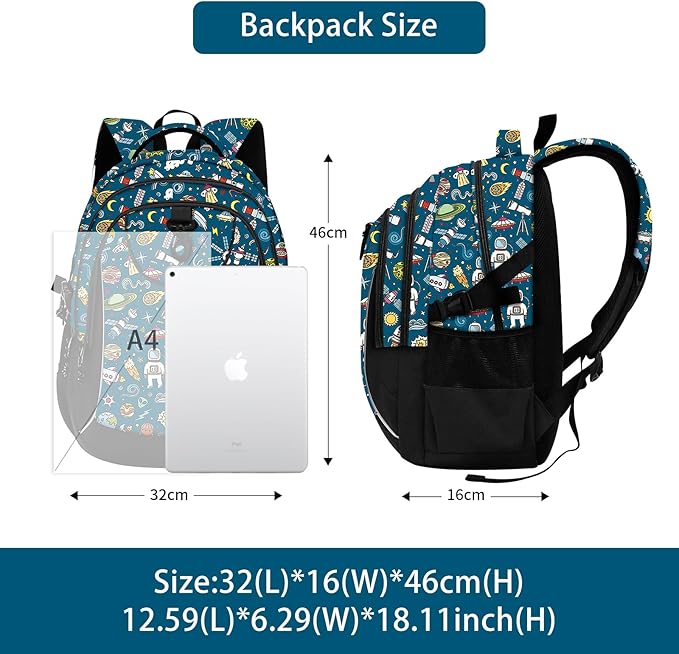 rickyh style School Backpack Travel Bag for Men & Women Lightweight College Back Pack with Laptop Compartmen (23YUZHOU)