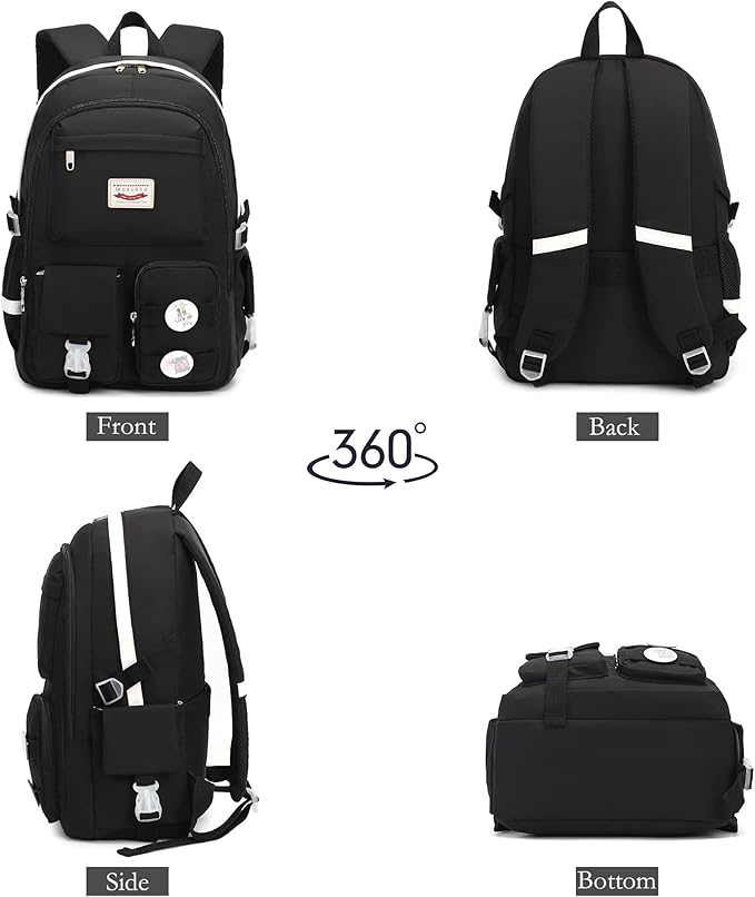 Makukke School Backpacks for Teen Girls - Laptop Backpacks 15.6 Inch College Cute Bookbag Anti Theft Women Casual Daypack,White