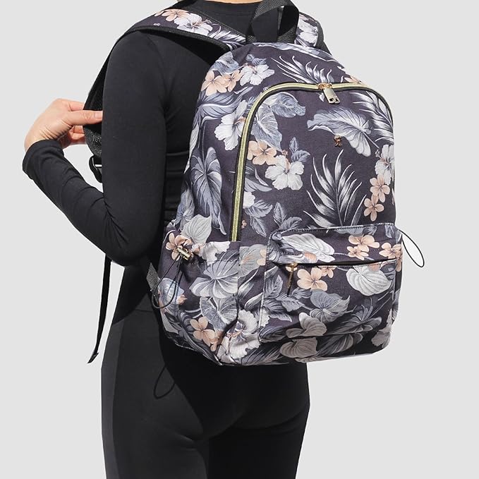 ESVAN Personalized Gifts Backpack Canvas Linen Nylon 17 inch Laptop Bag for Women Casual College