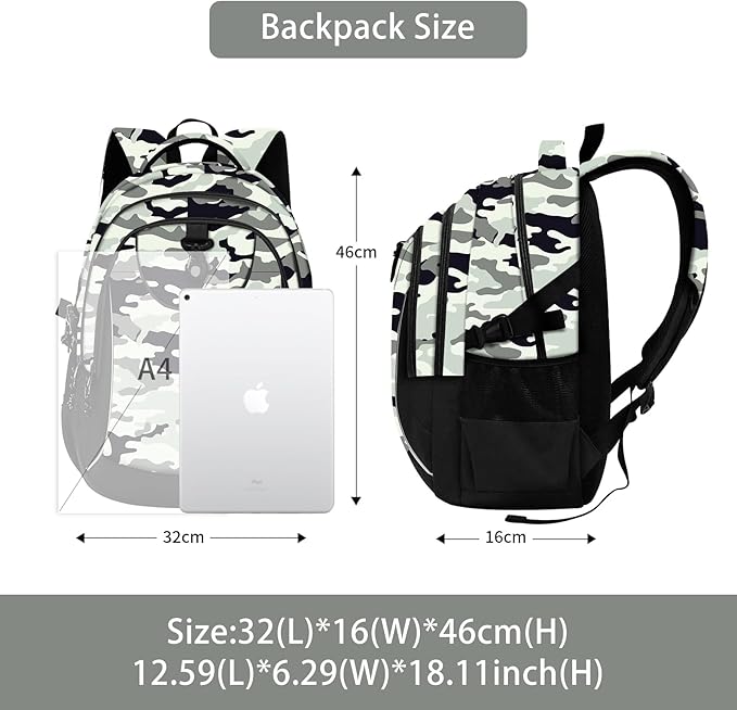 rickyh style School Backpack Travel Bag for Men & Women Lightweight College Back Pack with Laptop Compartmen (23QIANHUI)