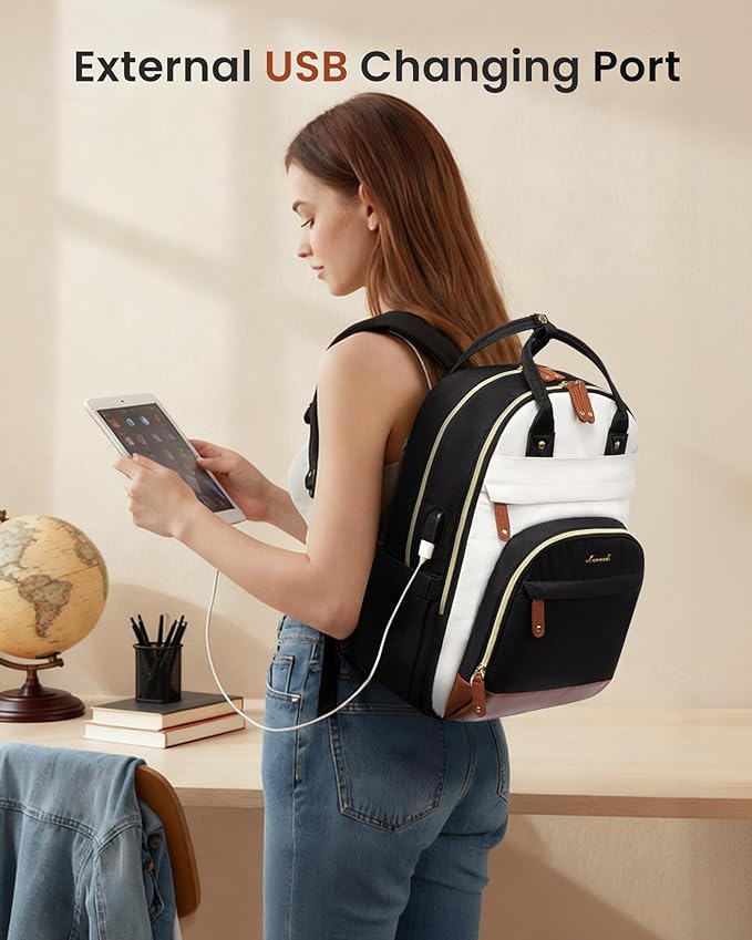 LOVEVOOK Backpack for Women,Laptop Backpack Women,Fits 15.6 Inch Laptop Bag,School Backpacks,Fashion Travel Work Anti-theft Bag,Waterproof Business Computer College Backpack Purse,Purple-Black-Black