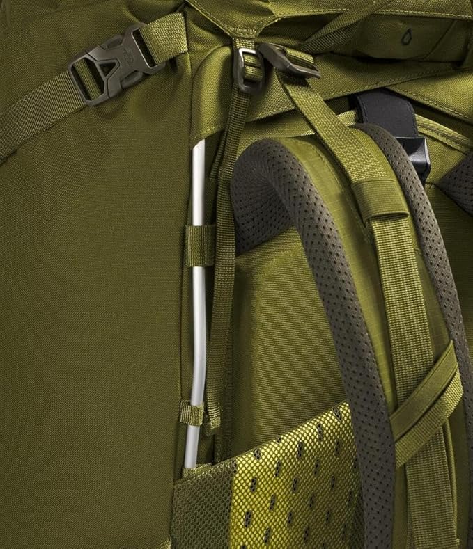 The North Face Terra 65 Backpack - Unisex Hiking Pack, Cinch-Top Opening with Zipper, Pole & Ice Axe Attachments, Forest Olive/New Taupe Green-NPF, Large/X-Large