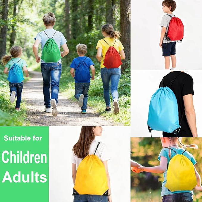 120-Pcs Drawstring Backpack,Drawstring Bags Bulk,Cinch Sack String Back Bag Draw String Storage Bags for Sports, Gym, Travel, Women Men Outdoor 12 Colors