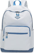 Lohol Classic Backpack for Girls Boys Teens, Lightweight Bookbag for School Travel College (Grey/Blue)