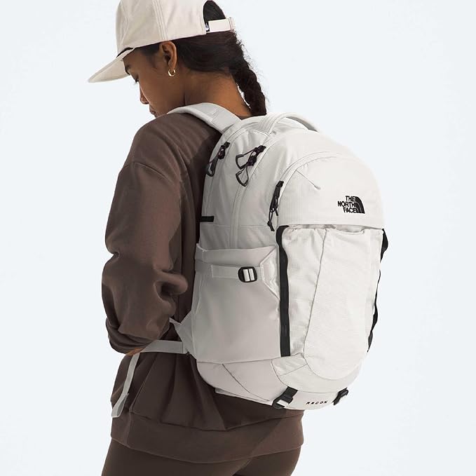 The North Face Women's Recon Everyday Laptop Backpack - Commuter Travel Bag, 18" Laptop Sleeve, Water-Repellent, White Dune/TNF Black, One Size