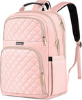 Backpacks for Women, Cute School Backpack for Teen Girls, 15.6 Inch Cute Quilted Laptop Backpack, Large Bookbag for Middle School College Students, Pink