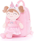 Gloveleya Back to School Gifts for Girls Toddler Backpack Kids Backpack soft unicorn Girl Doll Backpacks pink 9"
