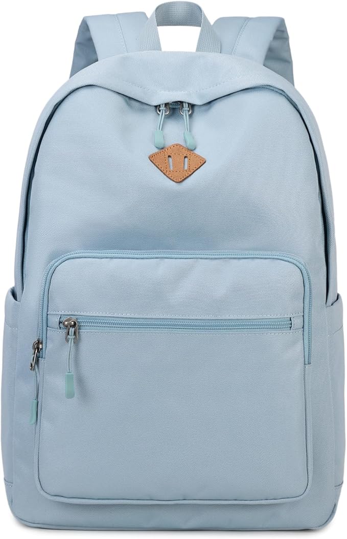 Lohol Classic Backpack for School Travel College, Durable Water Resistant Bookbag (Blue)