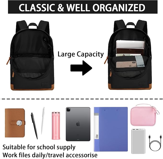 Goloni 12 Packs Classic Backpack with USB Charging Port,Laptop Backpack for Travel
