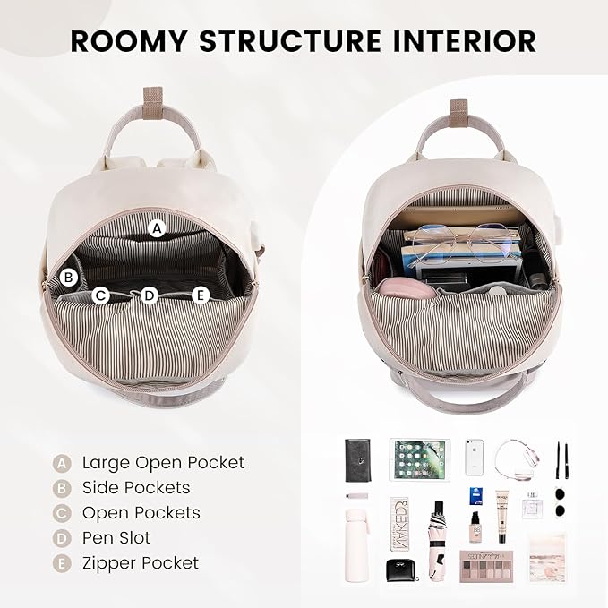 LOVEVOOK Mini Backpack for Women Stylish Waterproof Backpack Purse with USB Port, Cute Daypack for College Travel Party