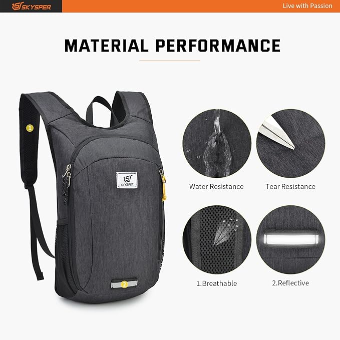 SKYSPER Small Daypack 10L Hiking Backpack Packable Lightweight Travel Day Pack for Women Men