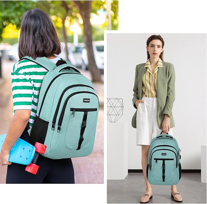 YAMTION School Backpack for Teen Girls and Boys 15.6 inch Laptop Bookbag Backpack with USB for High School College Students
