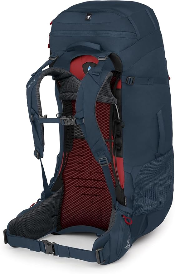 Osprey Farpoint Trek 75L Men's Travel Backpack, Muted Space Blue