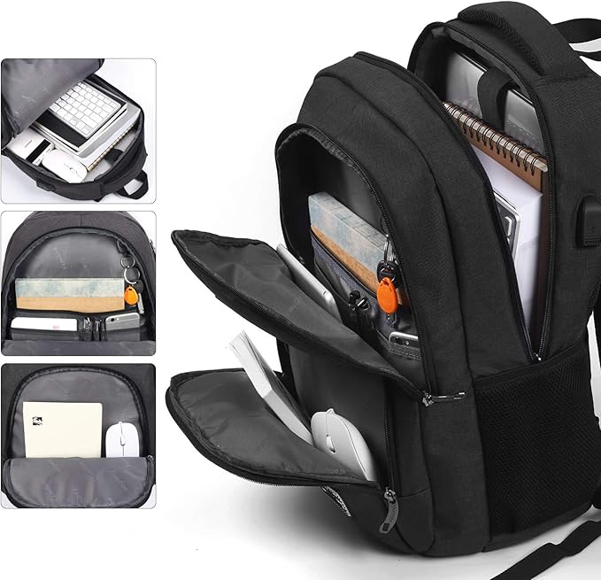 YAMTION 17.3 Inch Large Backpack for Men and Women,School Backpack for Teenager,Travel Laptop Bookbag with USB Charging port for Business Work College Travel Trip