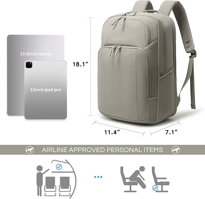 BANGE Travel Backpack With 15.6 Inch Laptop Compartment, FAA Flight Approved Weekender Bag Carry on Backpack, Waterproof Business Work Daypack for Men and Women