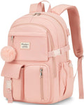 Backpack for Teen Girls, 15.6 Inch Laptop Backpack Cute Kids Bookbag for Middle School College Students, Large School Bag for Women (Pink)