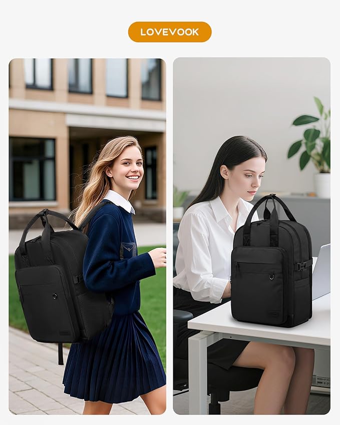 LOVEVOOK Laptop Backpack for Women, 15.6 Inch Computer Backpack Purse, Casual Daypack Carry-On Personal Item Travel Bag, College Bookbook for Teen Girls Students Back to School